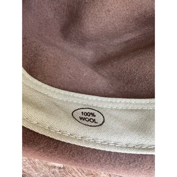 Vintage Flex Felt Fedora Hat 100% Wool Leather Band Large USA Brown - Picture 9 of 9